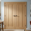 Norwich Real American Oak Veneer Internal Door Pair - Unfinished