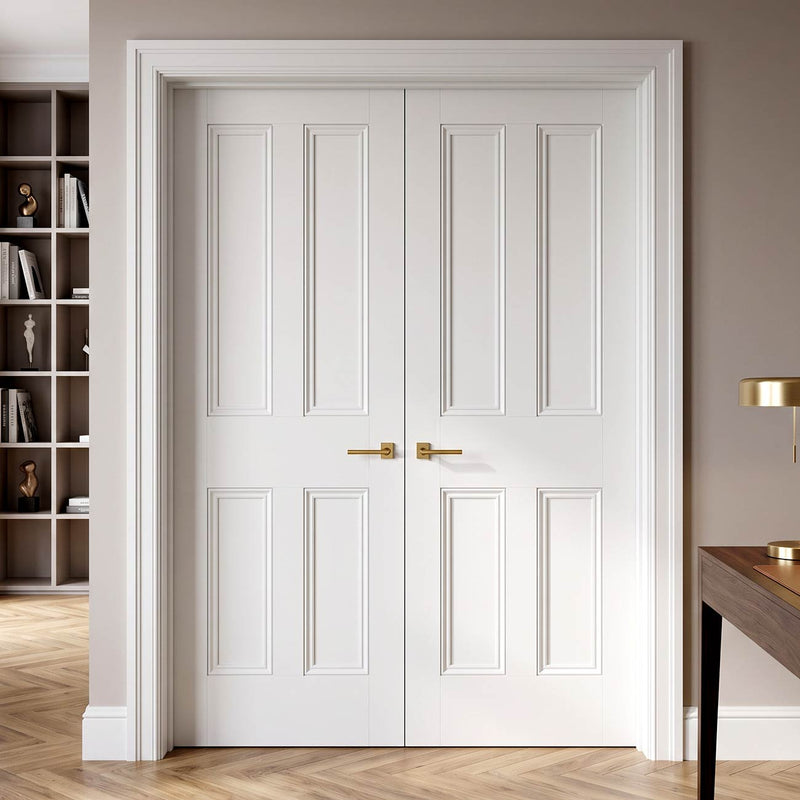 Nostalgia 4 Panel Internal Door Pair - White Primed