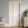Nostalgia 4 Panel White Primed Single Evokit Pocket Door - Unfinished