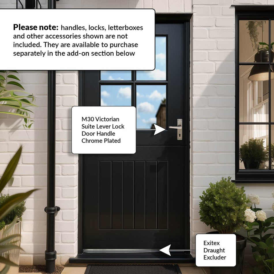 Cottage Stable 4L External Oak Door - Clear Double Glazing - Colour Options