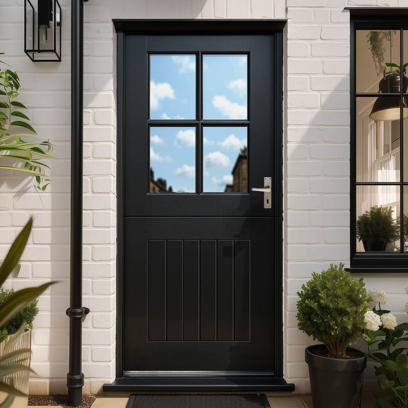 Cottage Stable 4L External Oak Door - Clear Double Glazing - Colour Options