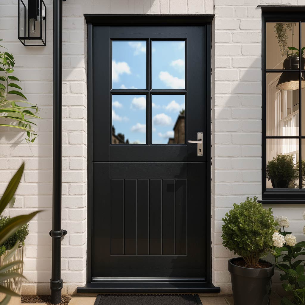Cottage Stable 4L External Oak Door - Clear Double Glazing - Colour Options