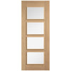 Carini 4L Oak Internal Door - Clear Glass - Prefinished