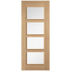 Carini 4L Oak Internal Internal Door Pair - Clear Glass - Prefinished