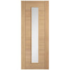 Carini Oak Internal Internal Door Pair - Long Clear Glass - Prefinished