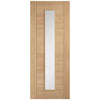 Carini Oak Internal Internal Door Pair - Long Clear Glass - Prefinished