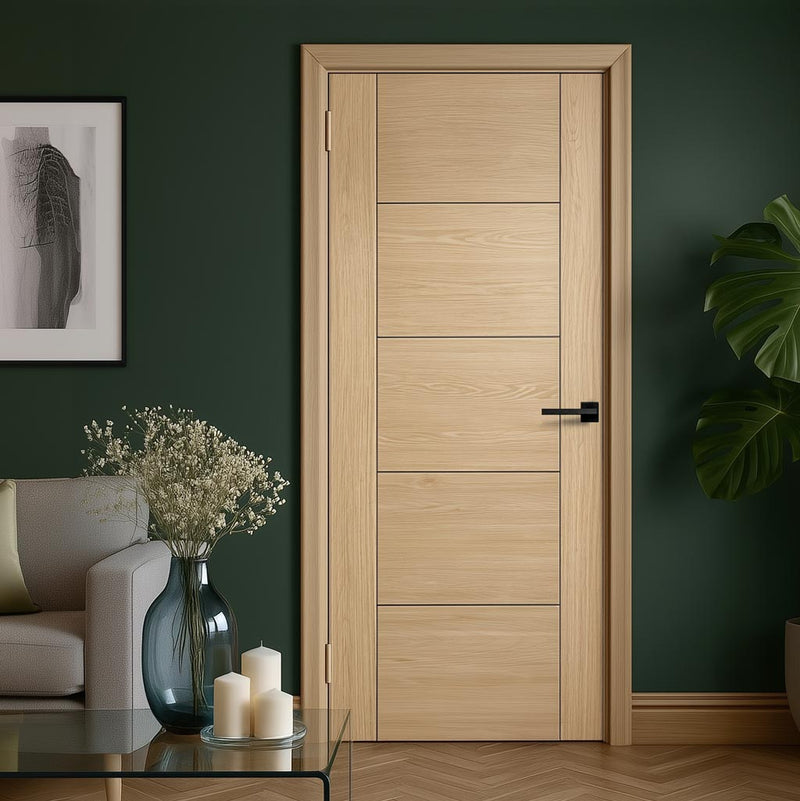 Friendly Value - 5 Panel Oak Flush Internal Door - Unfinished