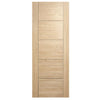 Value Single Evokit Pocket Door - 5 Panel Oak Flush Internal - Unfinished