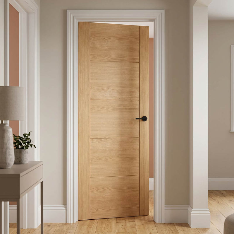 Vancouver Oak 5 Panel Style Flush Internal Door - Prefinished