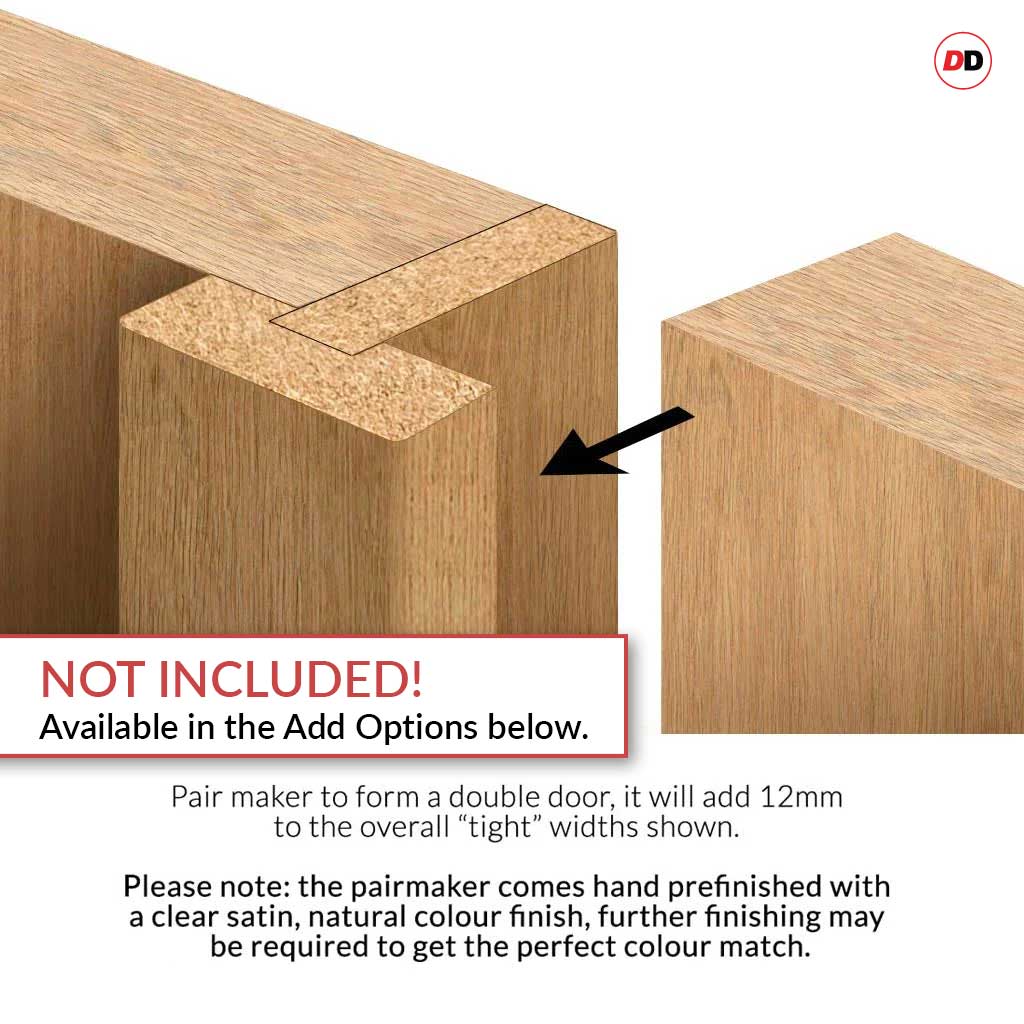 Pairm maker to form a double door will add 12mm to the overall width.