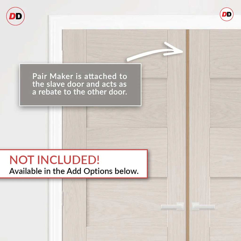Valdor - Ladder Oak Internal Door Pair - Clear Glass - Unfinished ...