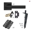 Orlando Double Door Lever Handle Pack - 8 Radius Cornered Hinges - Matt Black - Combo Handle and Accessory Pack