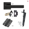 Orlando Double Door Lever Handle Pack - 6 Radius Cornered Hinges - Matt Black - Combo Handle and Accessory Pack