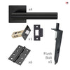 Orlando Double Door Lever Handle Pack - 6 Square Hinges - Matt Black - Combo Handle and Accessory Pack