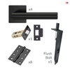 Orlando Double Door Lever Handle Pack - 8 Square Hinges - Matt Black - Combo Handle and Accessory Pack