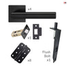 Orlando Double Door Lever Handle Pack - 8 Radius Cornered Hinges - Matt Black - Combo Handle and Accessory Pack