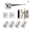 Zenith Door Lever Bathroom Handle Pack - 4 Square Hinges - Polished Chrome Finish