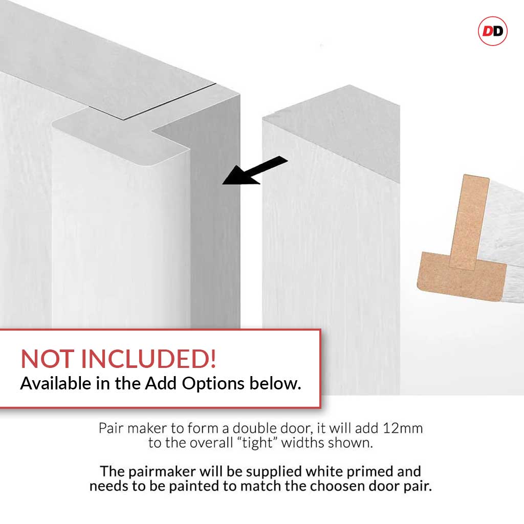 White Pairmaker to form a double doors will add 12mm to the overall width - NOT INCLUDED