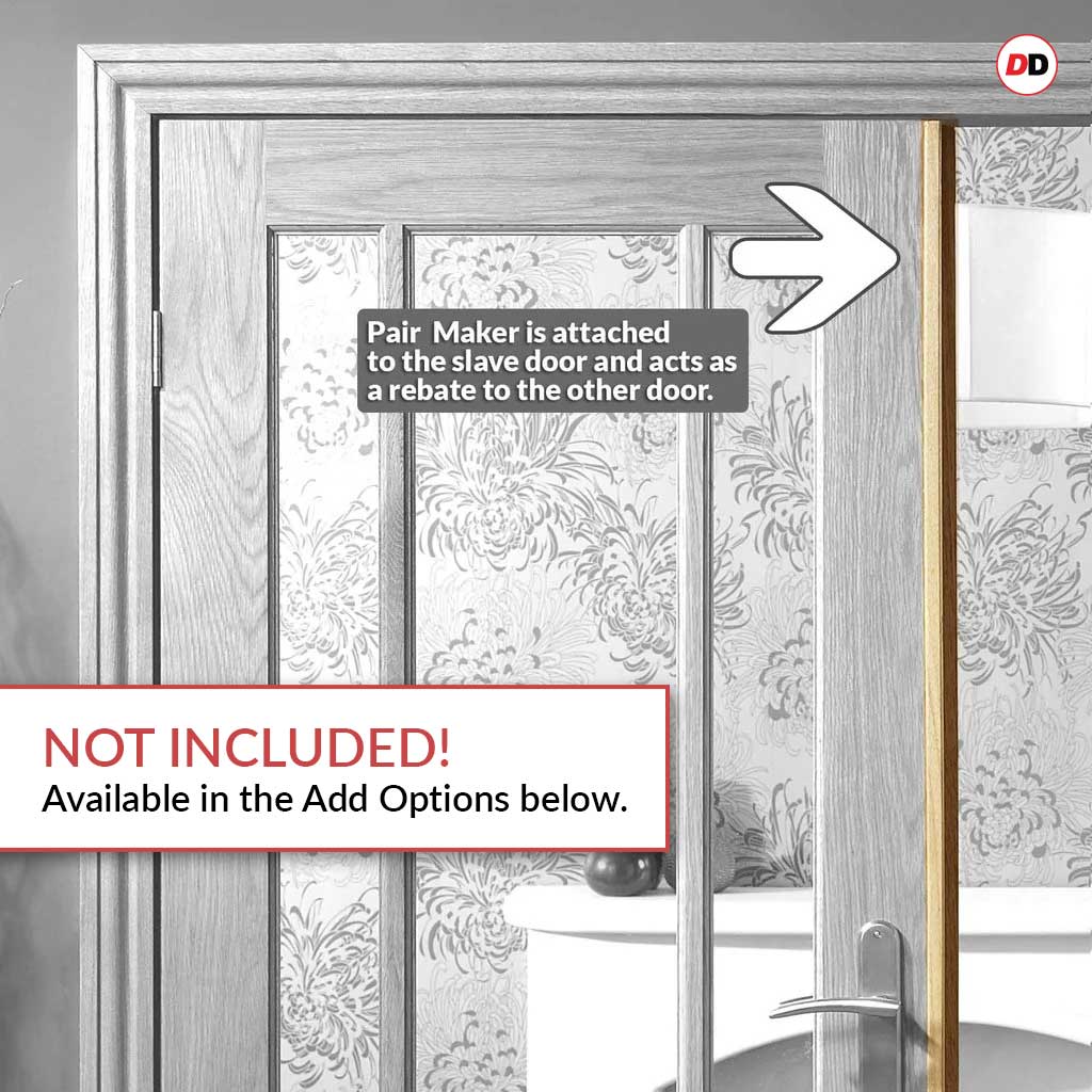 A pair maker is attached to the slave door and acts as a rebate to the other door.