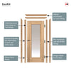 EasiKit Internal Door and Frame Kit - J B Kind Oak Contemporary Palomino Oak Internal Internal Door - Clear Glass