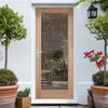 External Shaker 1L Oak Door - Clear Double Glazing