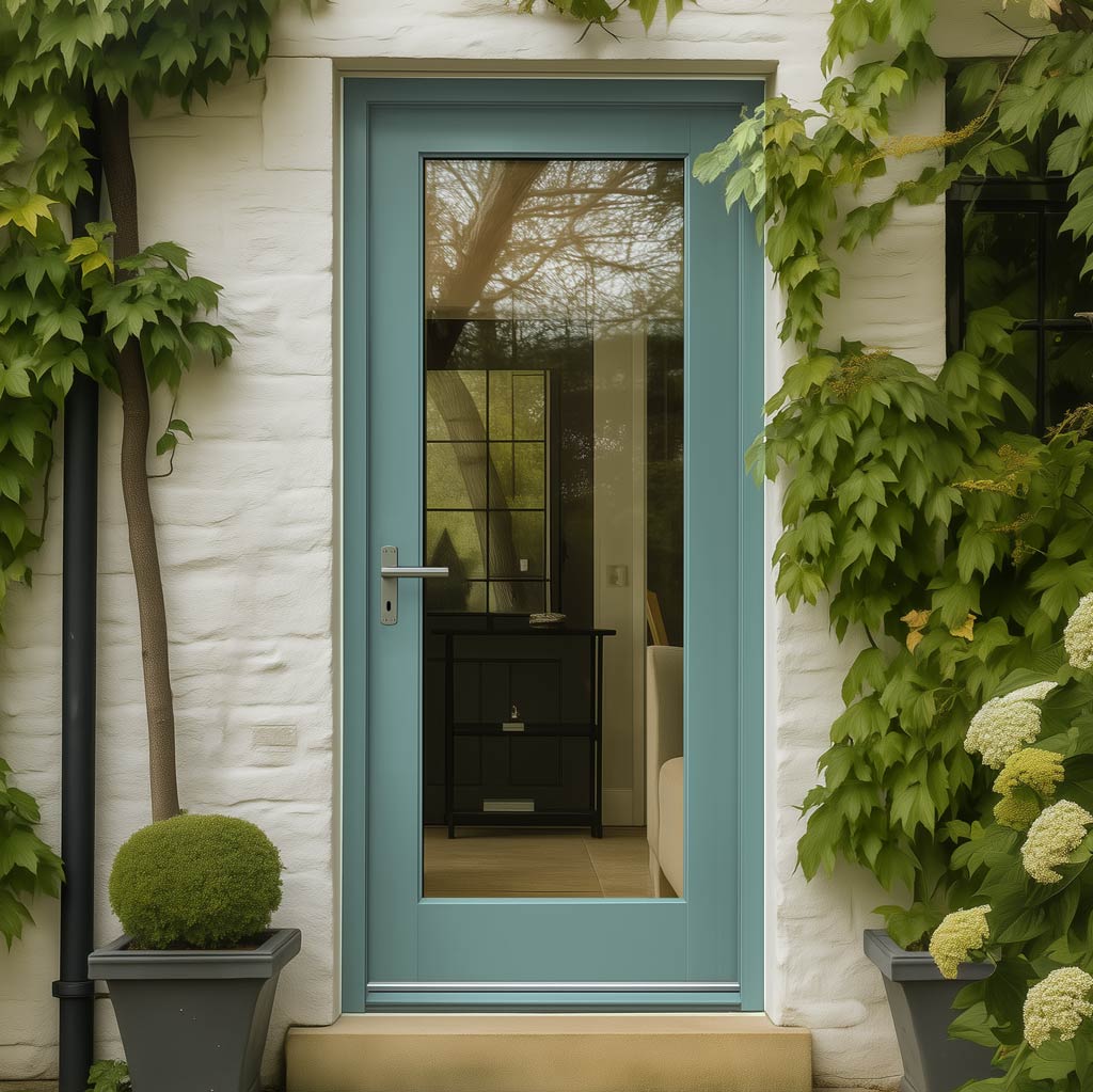 External Shaker 1L Oak Door - Clear Double Glazing - Colour Options