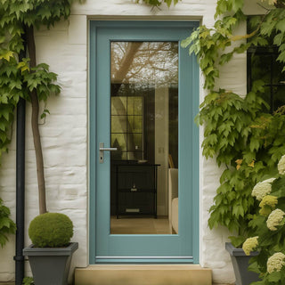 Image: External Shaker 1L Oak Door - Clear Double Glazing - Colour Options