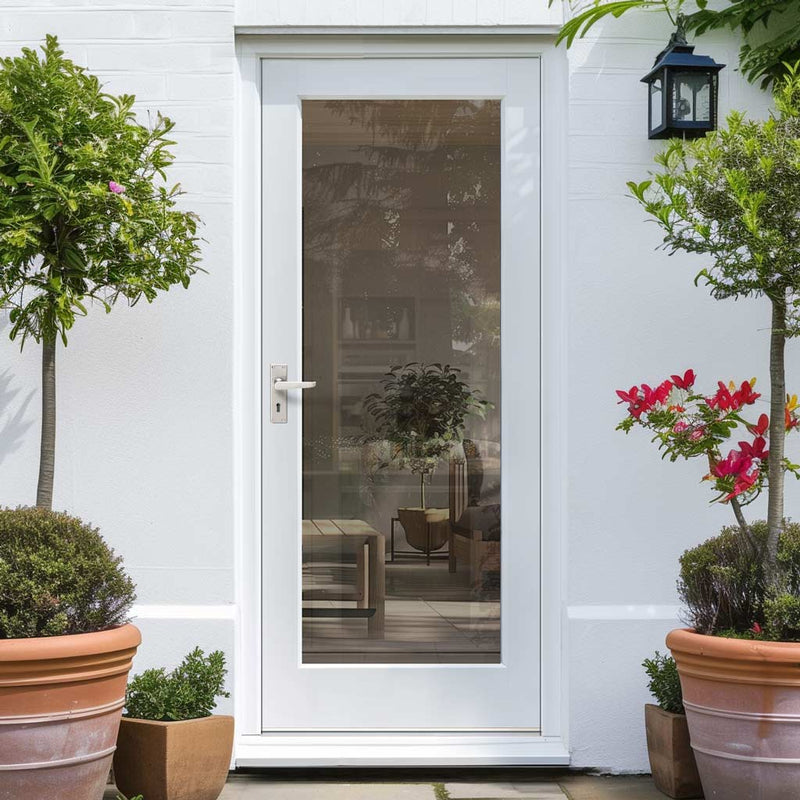 External Shaker 1L Oak Door - Clear Double Glazing