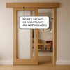 Bespoke Thruslide Surface Full Pane Oak Door - Clear Glass - Sliding Door and Track Kit - Prefinished