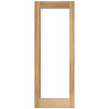 Bespoke Thruslide Surface Full Pane Oak Door - Clear Glass - Sliding Door and Track Kit - Prefinished