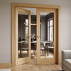 Pattern 20 Oak Internal Door Pair - Clear Glass