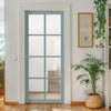 Perth 8 Pane Solid Wood Internal Door UK Made DD6318G - Clear Glass - Eco-Urban® Sage Sky Premium Primed