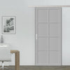 Single Sliding Door & Premium Wall Track - Eco-Urban® Perth 8 Panel Door DD6318 - 6 Colour Options