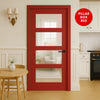 UK Made to Measure - Ashford 4L Interior Door - Clear Glass - Premium Primed - 7 Colour Options
