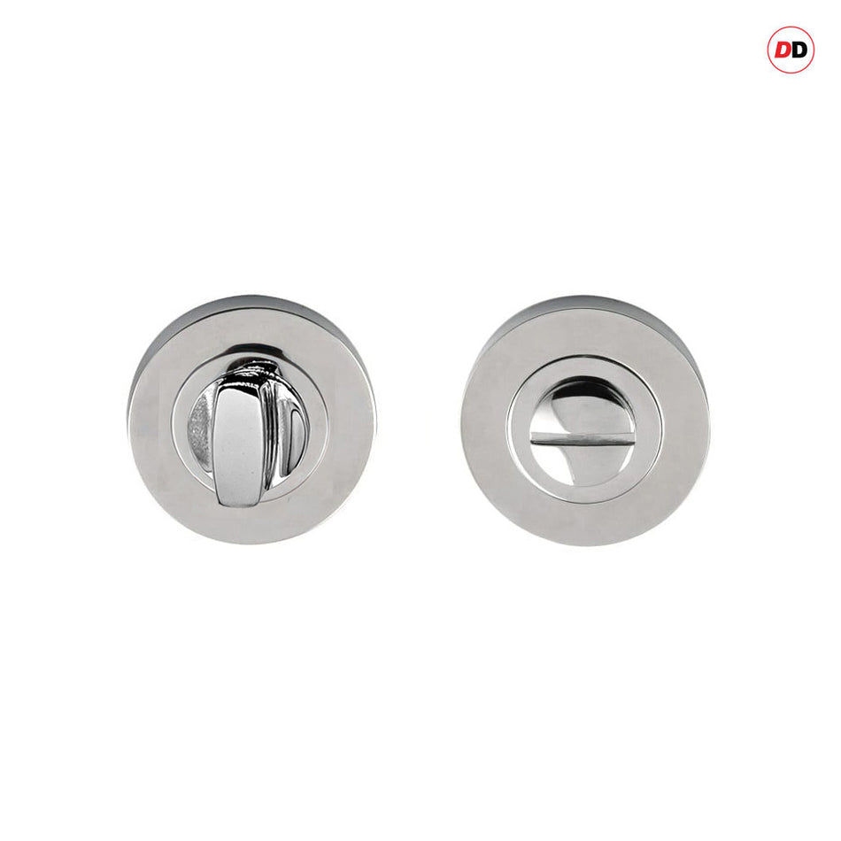 Milan Bathroom Round Thumb Turn - Polished Chrome