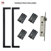 Concord XL 400mm Back to Back Pull Handle Pack - 4 Square Hinges - Matt Black