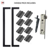 Concord XL 400mm Back to Back Double Door Pull Handle Pack - 8 Radius Cornered Hinges - Matt Black