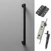 Concord XL 400mm Back to Back Double Door Pull Handle Pack - 8 Radius Cornered Hinges - Matt Black