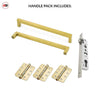 Concord XL 400mm Back to Back Pull Handle Pack - 3 Radius Cornered Hinges - Polished Gold Finish