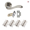 Bari Door Lever Handle Pack - 4 Square Hinges - Polished Chrome Finish