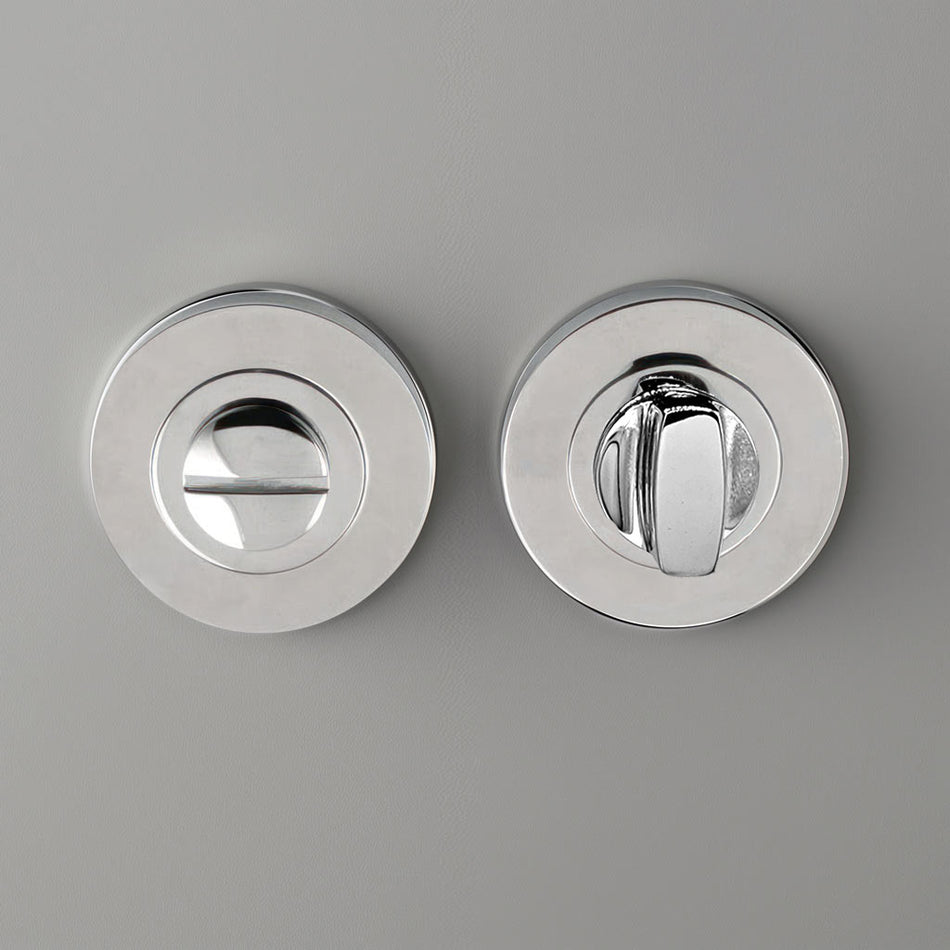 Milan Bathroom Round Thumb Turn - Polished Chrome