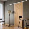 Premium Single Sliding Door & Wall Track - Salerno Oak Flush Door - Prefinished