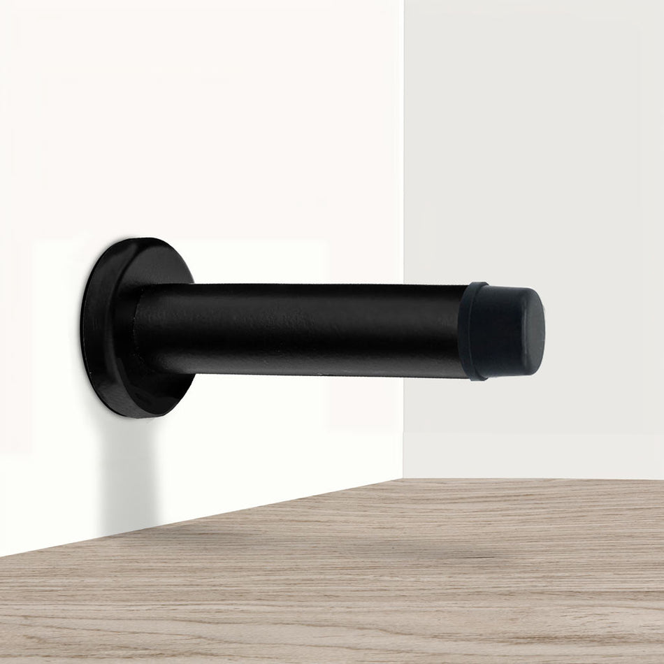 Pro Wall Mounted Door Stop - Matt Black - 30x70mm