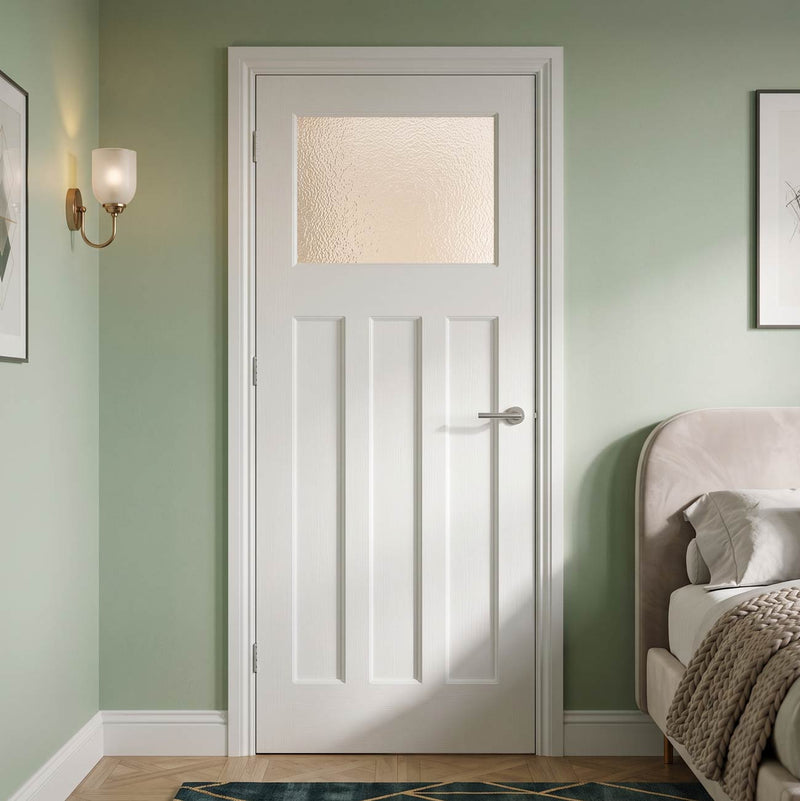 Edwardian Lightly Grained Internal PVC Door - Glass Options