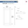 UK Made to Measure - Redford 1L Interior Door - Reeded Glass - Premium Primed - 7 Colour Options
