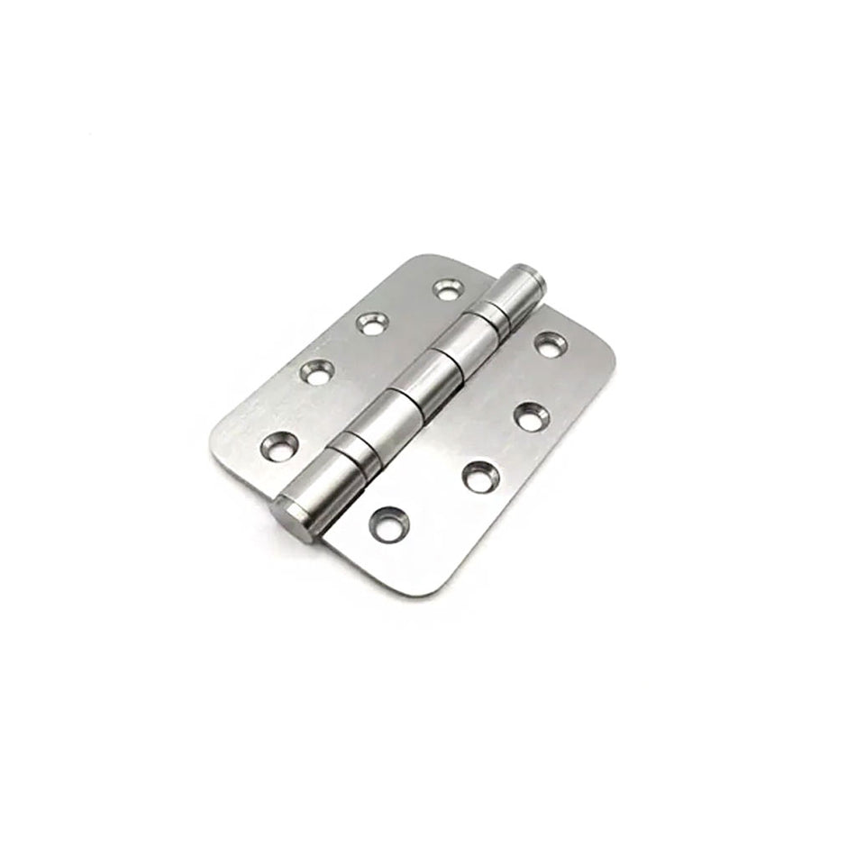 Cratus Exterior Satin Stainless Steel Radius Cornered Ball Bearing Hinges - 102x76x3mm - Single Hinge