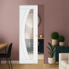 Ravello White Single Absolute Evokit Pocket Door - Prefinished - Clear Glass