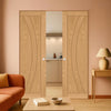 Ravello Oak Double Absolute Evokit Pocket Doors - Prefinished