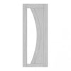 Top Mounted Black Sliding Track & Door - Ravello Prefinished Light Grey Ash Door - Clear Glass