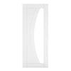Top Mounted Black Sliding Track & Double Door - Ravello White Primed Door - Clear Glass